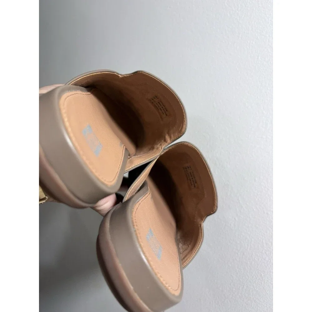 FitFlop Gracie Opul-Trim Leather Mules Minky Grey Size 7 US